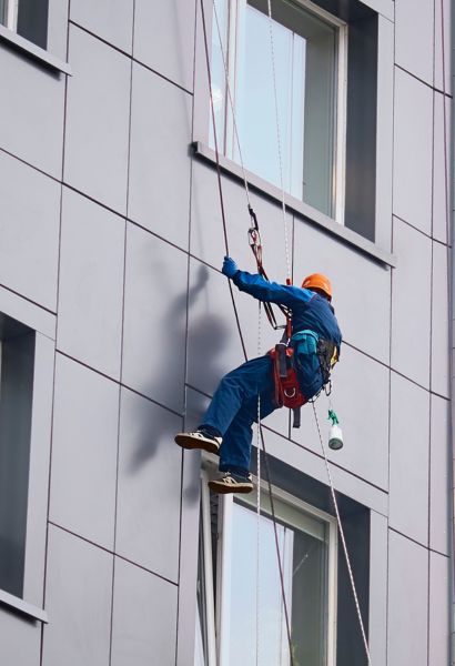 Window Cleaning with Office Height Area Cleaning Services